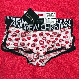 Andrew Christian Mesh Kiss Me Boxer Brief Size MEDIUM 🆕🩲🌟